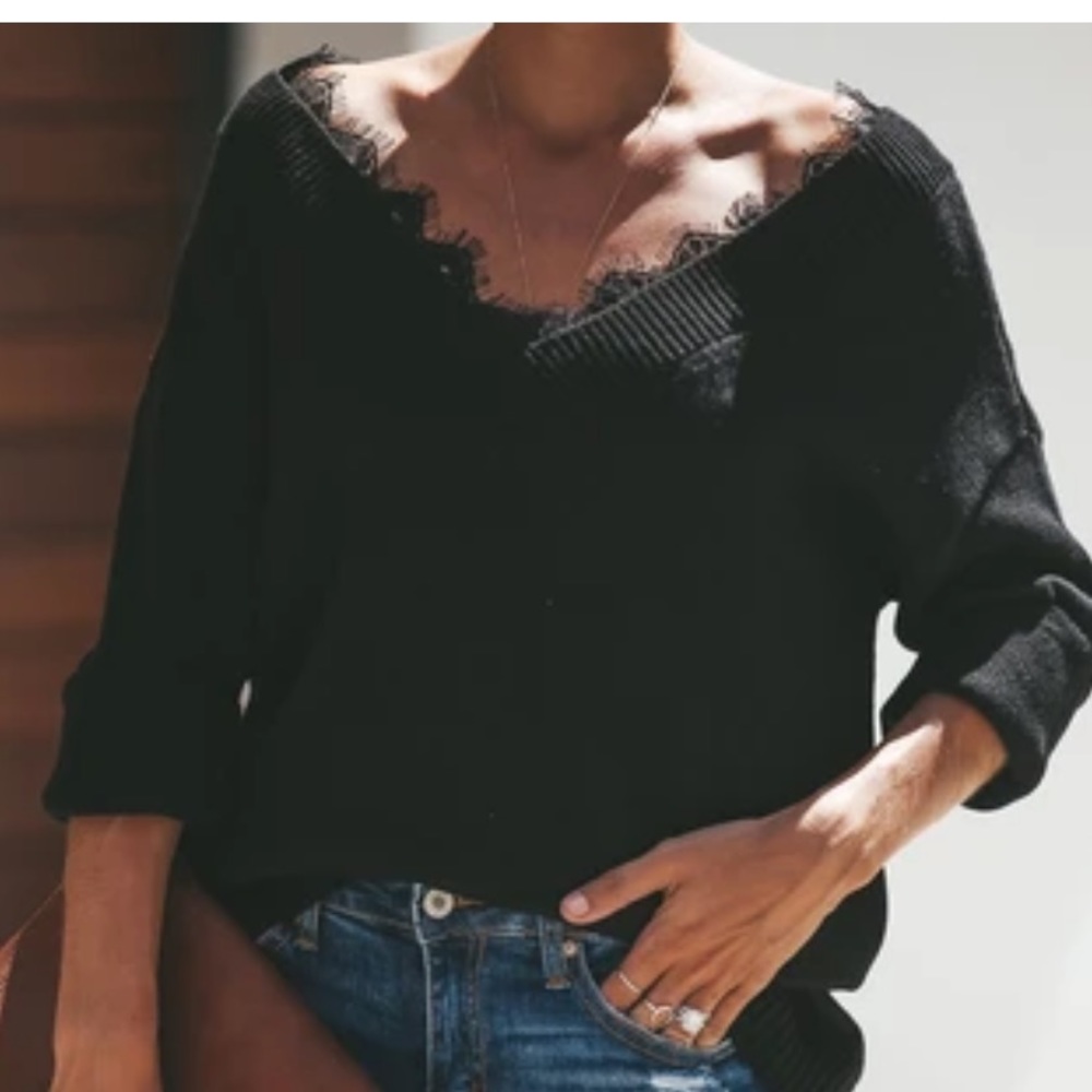 Lydia Lace Contrast Sweater